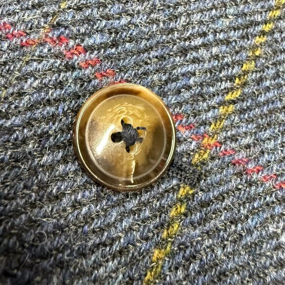 Don Lopo Tweed Blazer Wool Sport Coat Windowpane Blue 38R - Picture 5 of 10